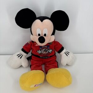 Disney Mickey Mouse NASCAR Daytona 500 Stuffed Animal‎ 15"